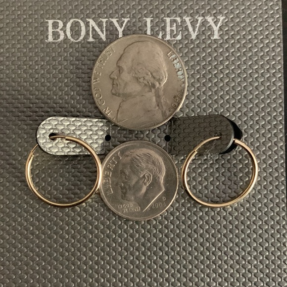 BONY LEVY 14K White Gold 12mm Huggie Hoop Earrings - Picture 8 of 11